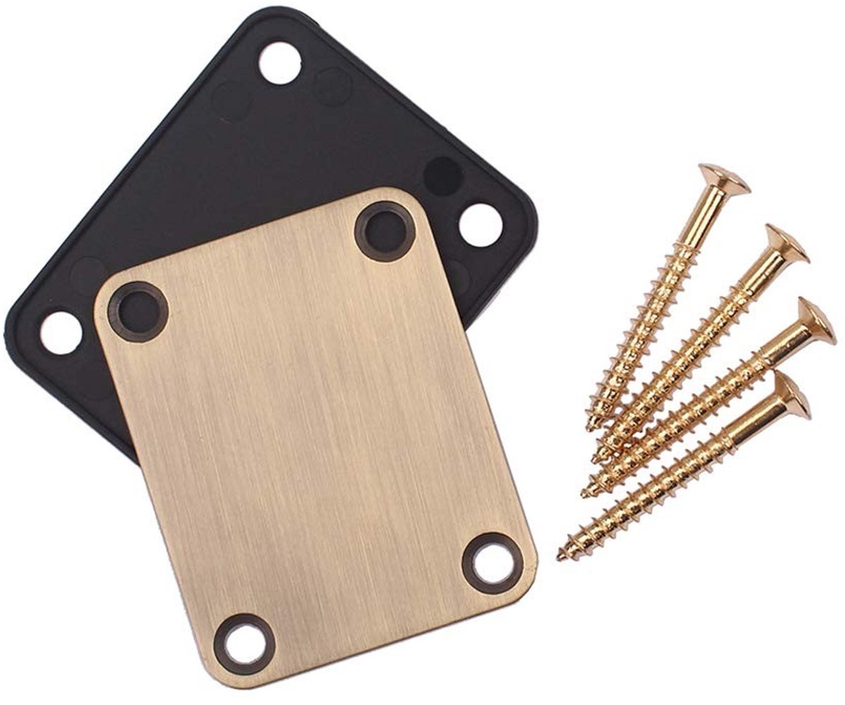 Store_9 - 4-gats E-gitaar halsplaat - Gitaaraccessoire - Metaal - Versterk de uitstraling - Geschikt voor Strat Tele Style E-gitaar - Inclusief sch...