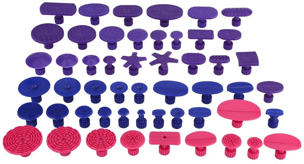 Vt products - paintless auto carrosserie deuken reparatie set - 52 stuks deuken reparatie gereedschap - milieuvriendelijk - duurzame kunststof - gesch