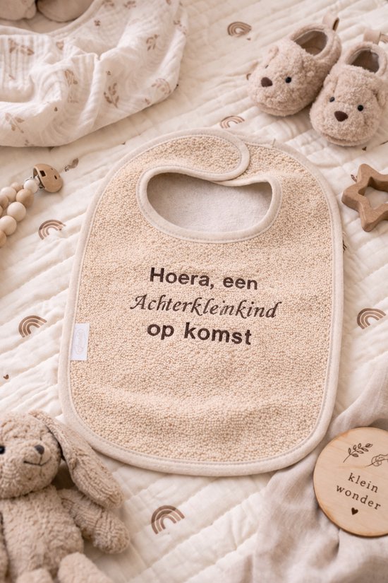 Slab zwangerschapsaankondiging - voor overgroot opa en oma - Hoera, een Achterkleinkind op komst - Baby slab aankondiging zwangerschap - Cadeau voor overgroot opa en oma - slab - 100% katoen - baby aankondiging - originele zwangerschaps reveal van Merkloos — afbeelding 2