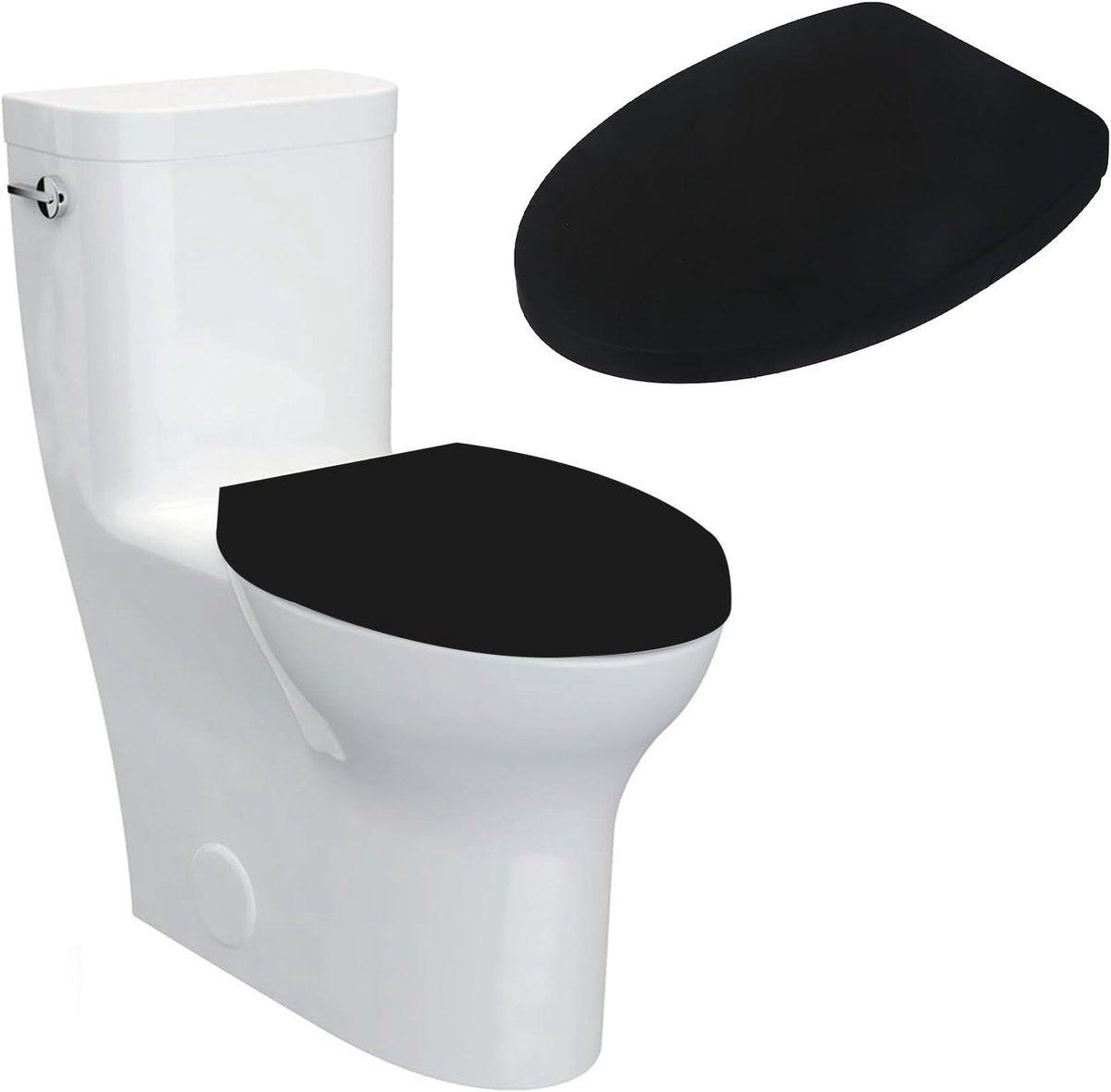 Toiletseat Cover - Toilet Lid Cover - Toilet Lid met Elastische Onderkant - Voor de meeste Toiletdeksels - Zwart