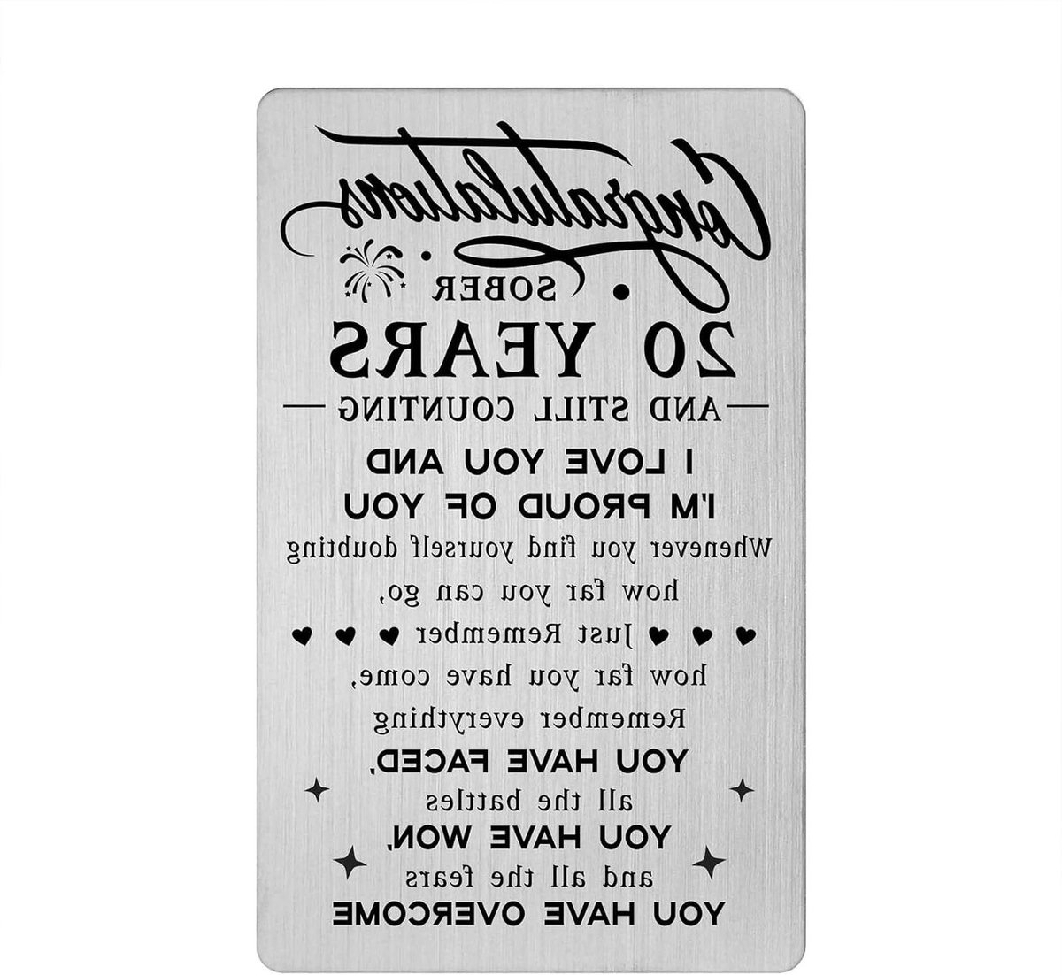 Nuchterheid Kaart - Herstel Kaart - Jubileum Vieren - Herdenkingskaart - 12 x 8 cm - Wit