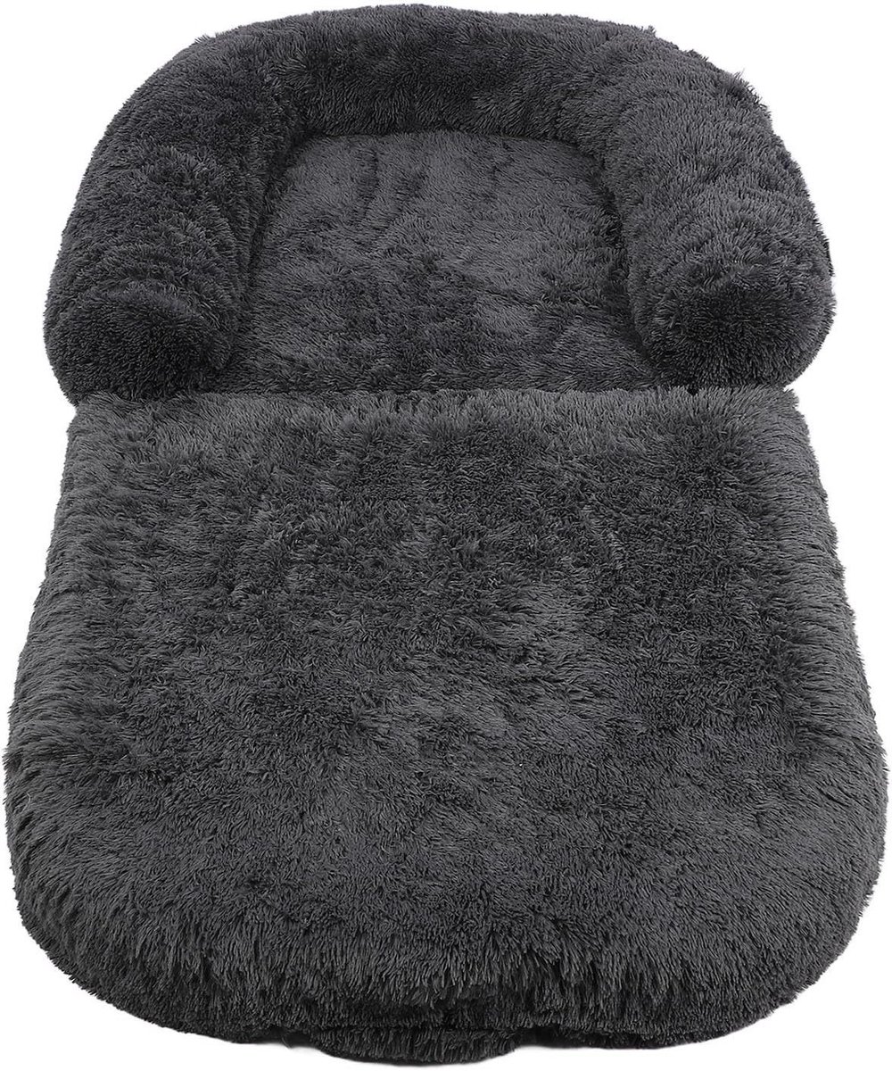 Hondenbed Mensenmaat - Groot huisdierenbed - Samen Ontspannen - Opvouwbaar Ontwerp - 180 x 115 x 25 cm - Donkergrijs