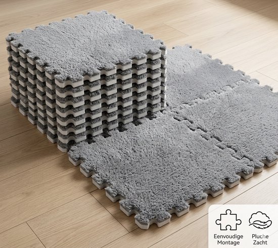 Tapis de jeu puzzle en mousse – 30,5 x 30,5 cm – Carreaux de tapis emboîtables en peluche – 10 mm d'épaisseur – Tapis de sol doux pour ramper – Antidérapant Tapis de jeu puzzle en mousse – 30,5 x 30,5 cm – Carreaux de tapis emboîtables en peluche – 10 mm d'épaisseur – Tapis de sol doux pour ramper – Antidérapant