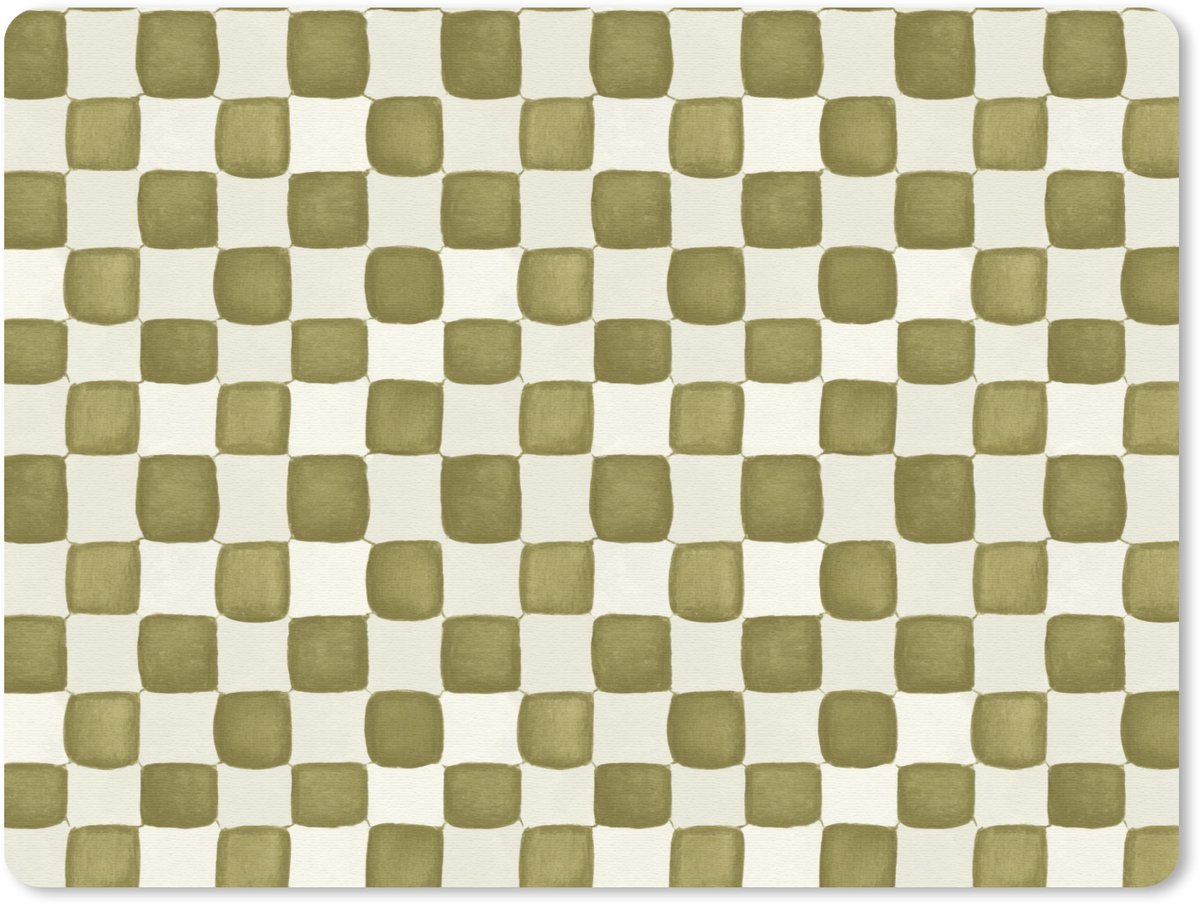 Muismat 12x10 cm - Mousepad Schaak - Patroon - Groen - Muismatten