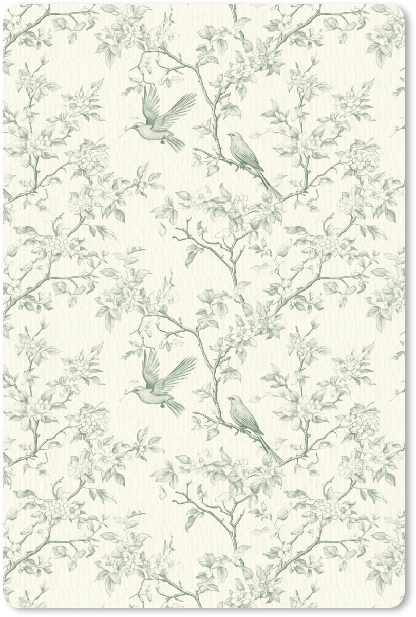 Muismat 13x20 cm - Mousepad Klassiek - Vogels - Groen - Muismatten
