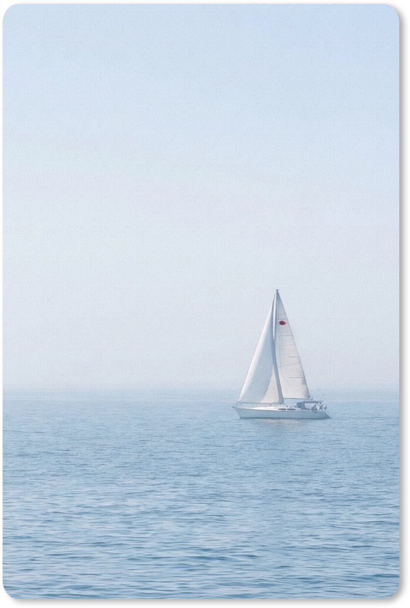Muismat 13x20 cm - Mousepad Horizon - Zeilboot - Zee - Muismatten