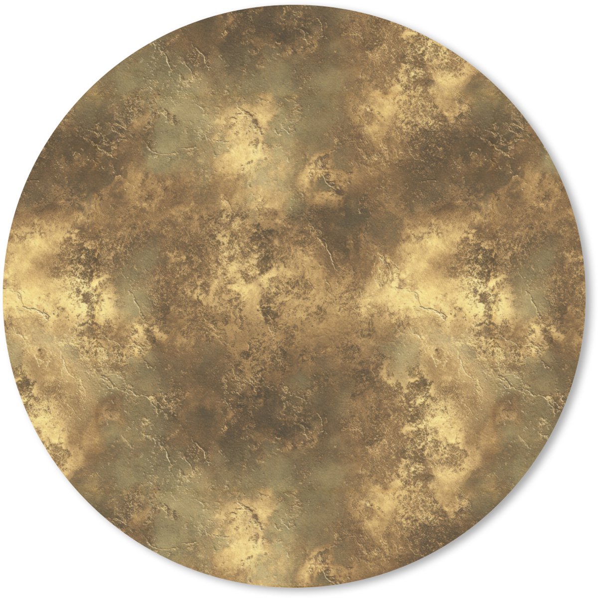 Muismat rond 30x30 cm - Mousepad Antiek - Metaallook - Goud - Ronde muismatten
