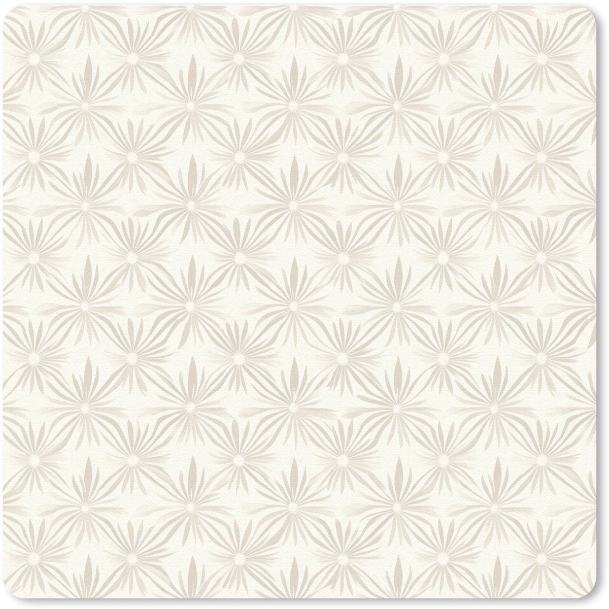 Muismat 20x20 cm - Mousepad Patroon - Bloemen - Beige - Muismatten