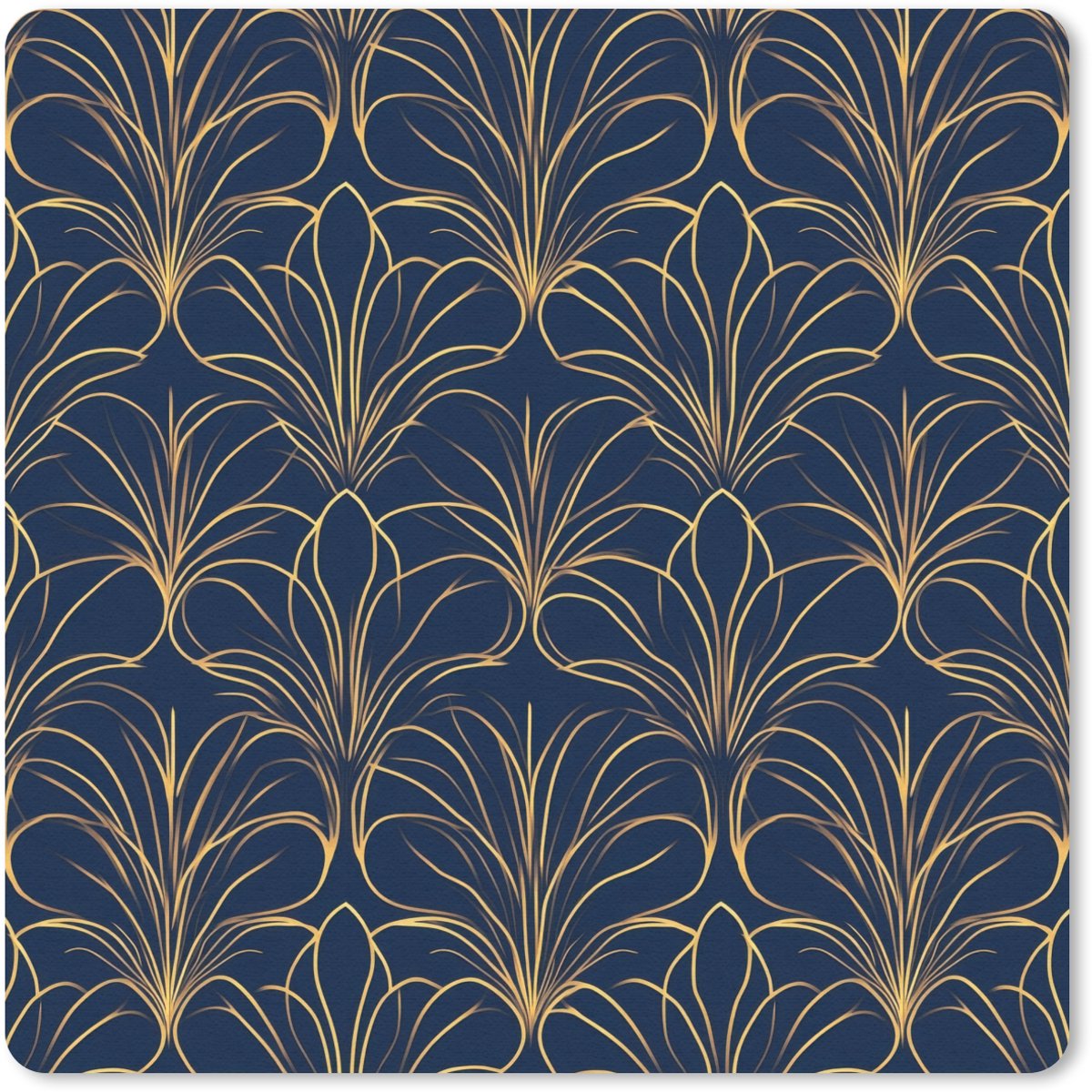 Muismat 20x20 cm - Mousepad Deco - Waaier - Blauw - Muismatten