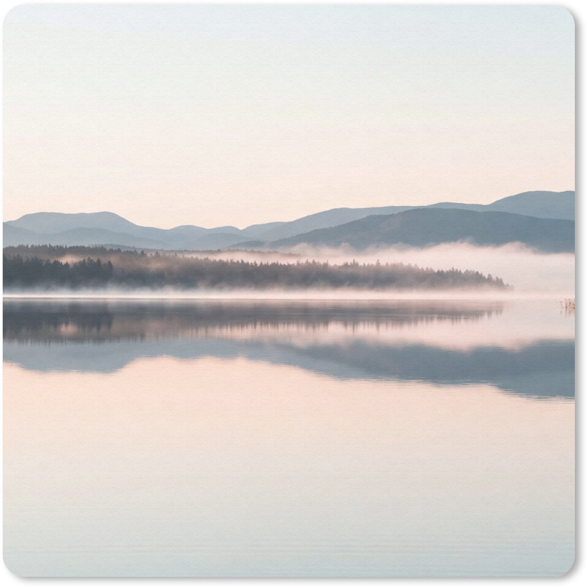 Muismat 30x30 cm - Mousepad Water - Bomen - Mistlaag - Muismatten