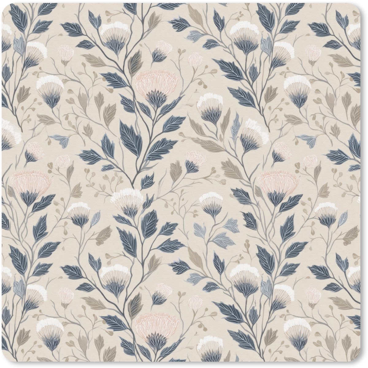 Muismat 20x20 cm - Mousepad Klassiek - Botanisch - Kleurrijk - Muismatten