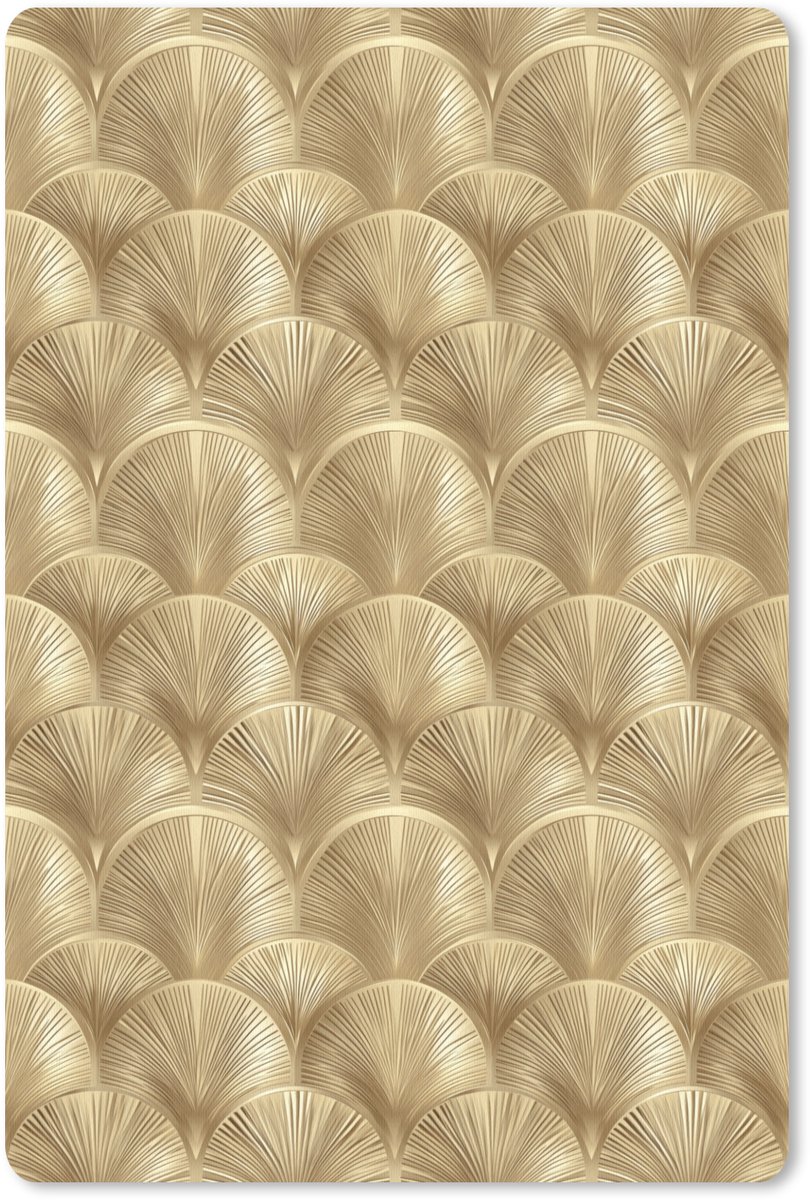 Muismat 13x20 cm - Mousepad Patroon - Waaier - Goud - Muismatten