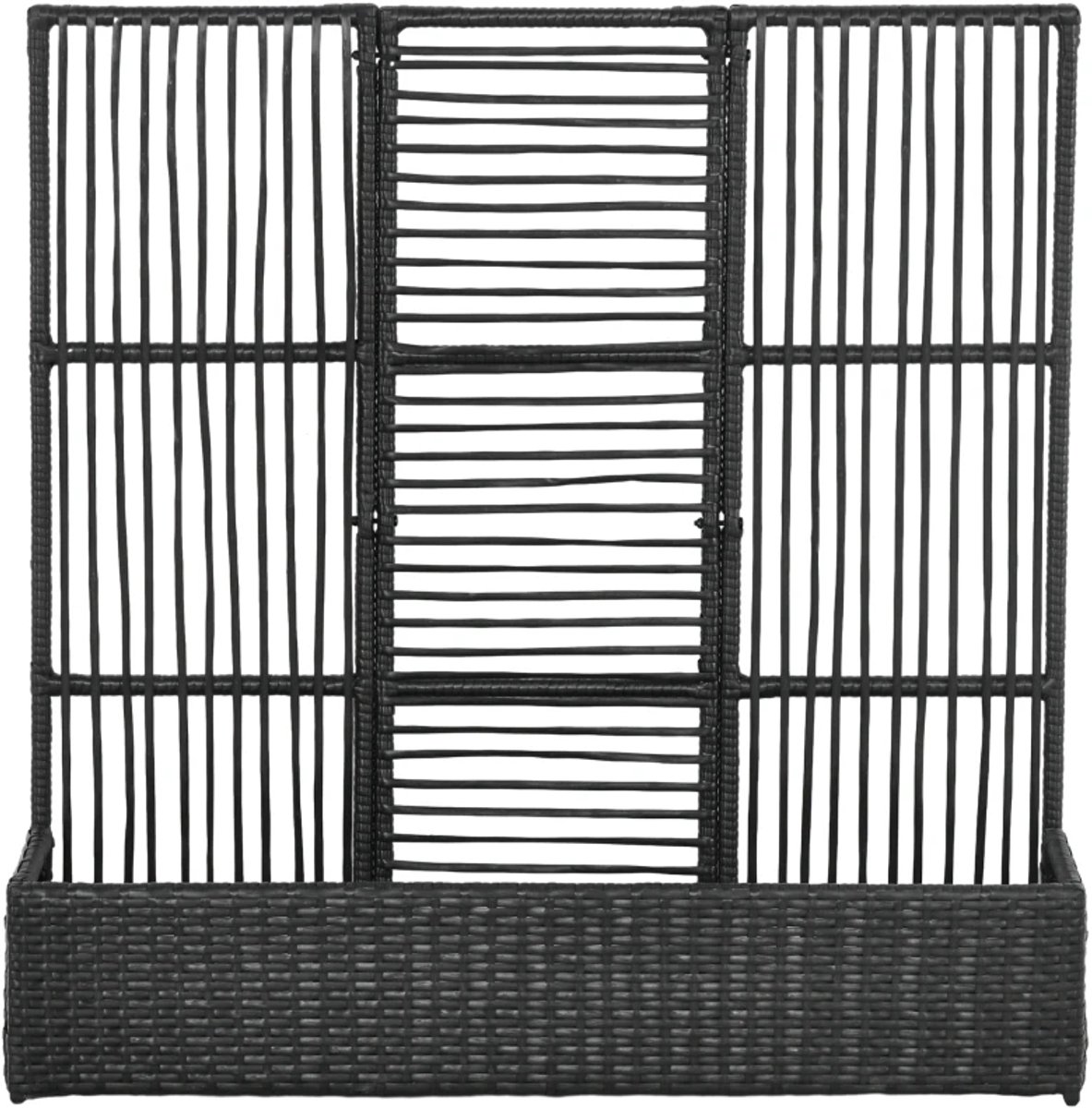 Plantenbak met Klimrek - Verhoogd Bloembak - Tuinrek - Tuinbed - Plantenrek - Tuinbak - voor Bloemen, Fruit, Groenten & Kruiden - Weerbestendig - Polyrattan - 103 x 29 x 103 - Zwart