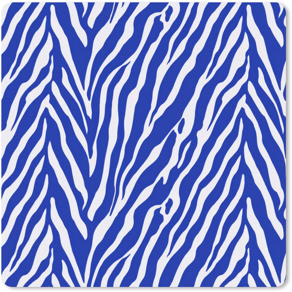 Muismat 30x30 cm - Mousepad Zebra - Patroon - Kobalt - Blauw - Muismatten
