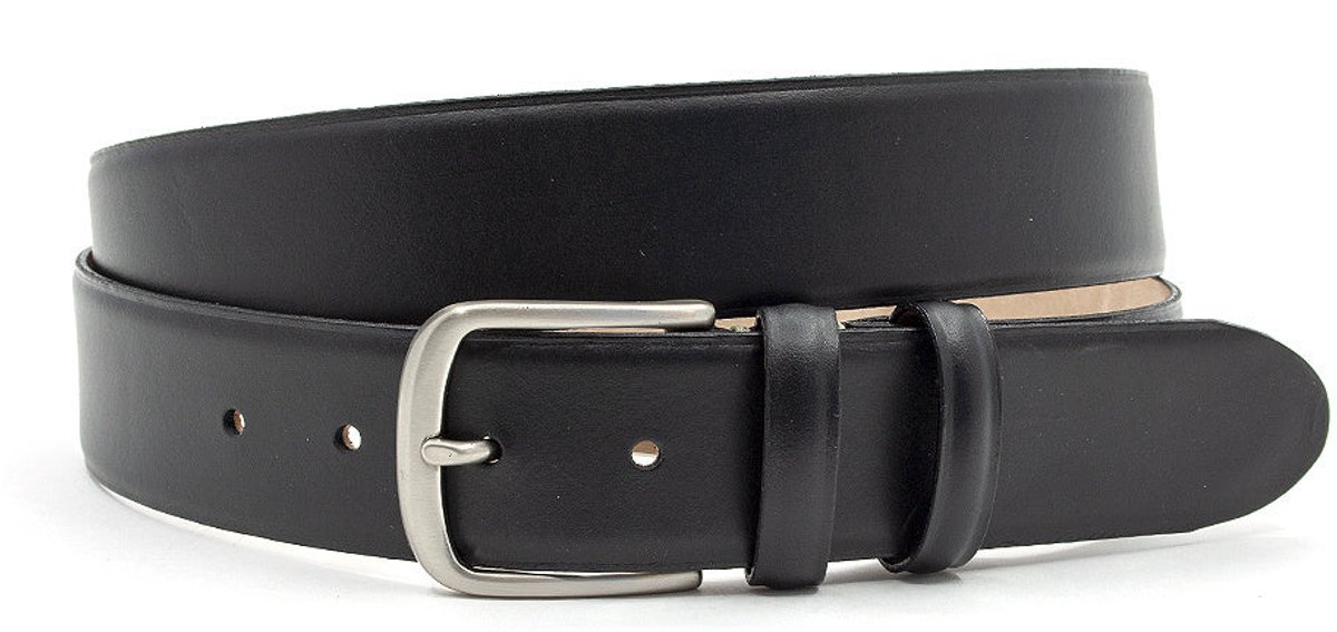 Dames riem zwart - 4 cm breed - Leer - Basic riem - Casual - Maat 110