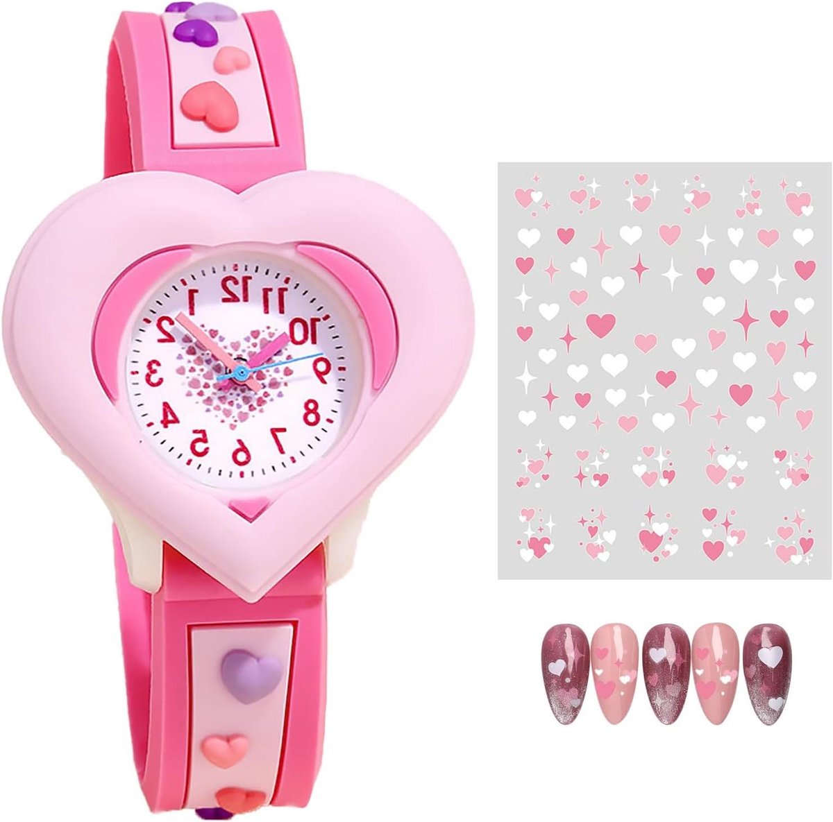 Kinderhorloge 3D Cartoon - Meisjeshorloge Digitaal - Tijd Leren Lezen - Zachte Siliconen Band - Niet gespecificeerd - Roze