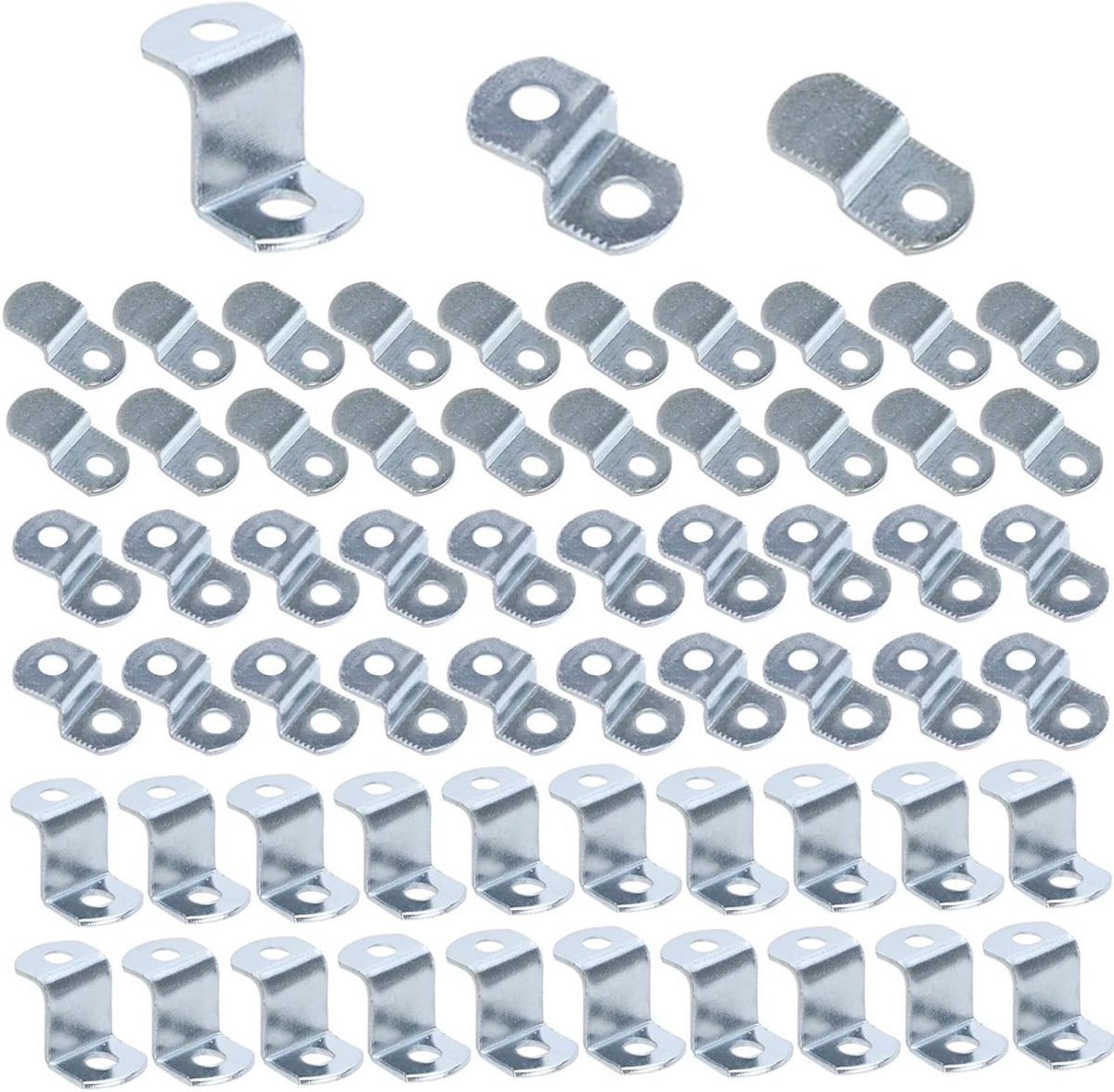 Canvas Clips Set - Fotolijst Clips - Decoratie Ophangen - Met Schroeven - 60 Stuks - Zilver