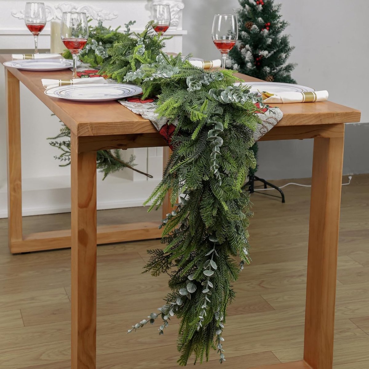 Kerstslinger - Ceder Guirlande - Kerstversiering - Handgemaakt - 274 cm - Groen – foto 5