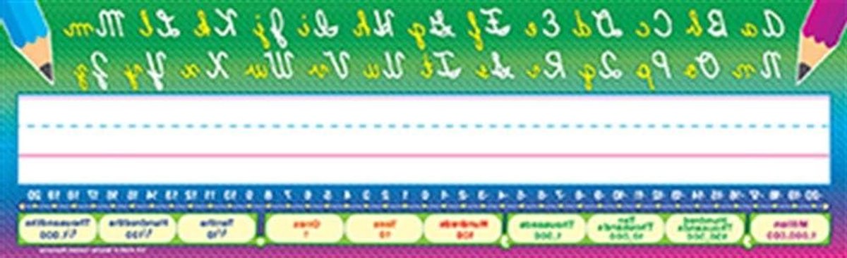 Naambordjes Cursief Schrijven - Naamkaartjes Leren - Klas Lokaal Inrichten - Extra Lang Formaat - 36 Stuks - Wit