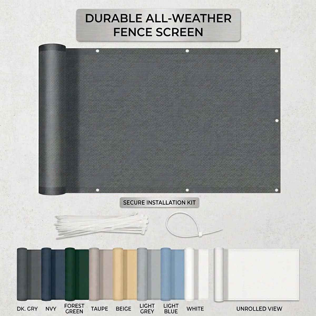 Azalia Balkonscherm 80x300cm Waterdicht Balkonafdekking Inkijkbescherming Ondoorzichtig Balkonomranding Met Oogjes Windscherm UV-bescherming Voor Balkon Tuin Terras-Antraciet