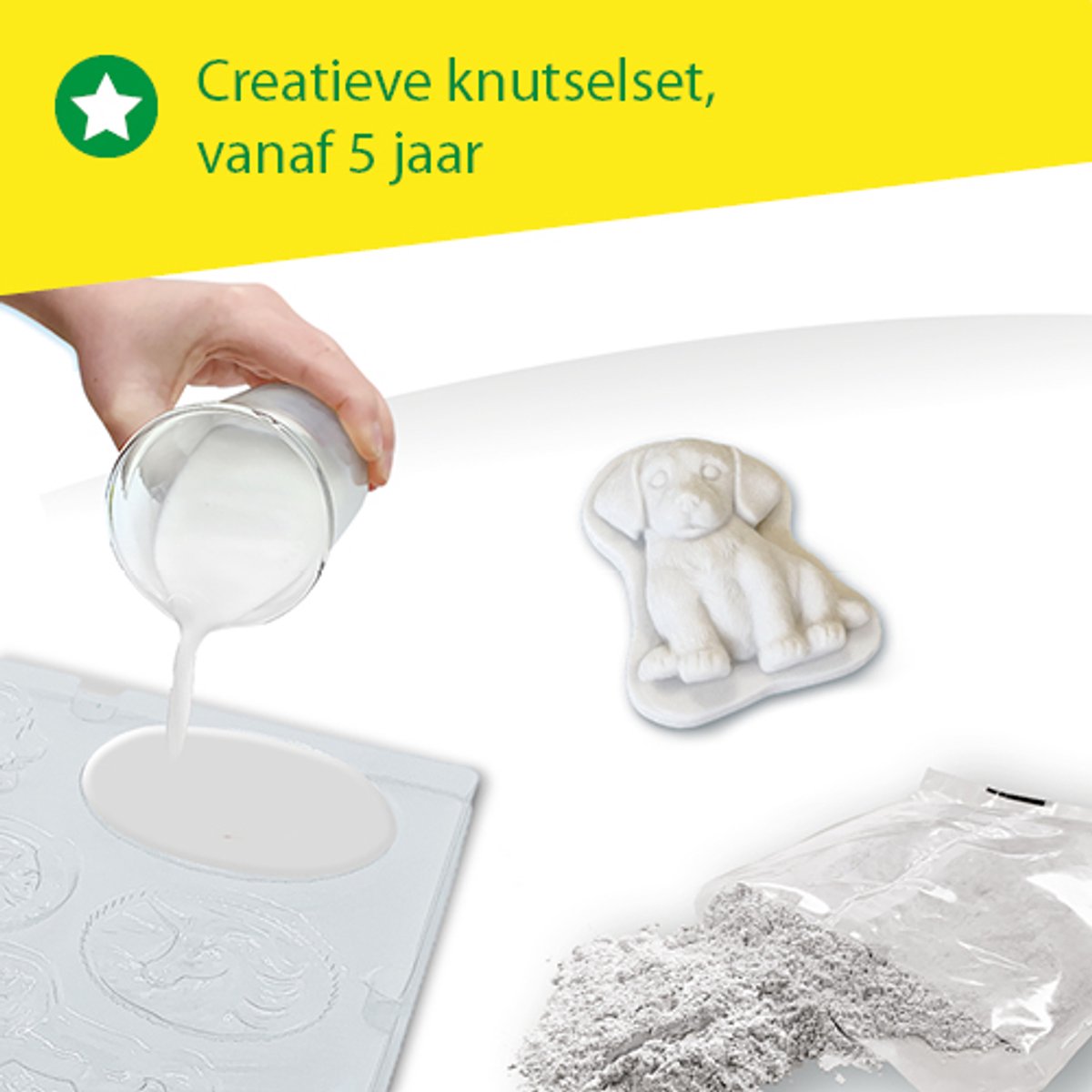 SES Creative - Gieten en Schilderen - Honden - gips gieten - inclusief gietmal, gips, 6 kleuren verf, penseel en spatel - knutselen voor kinderen vanaf 5 jaar — afbeelding 6