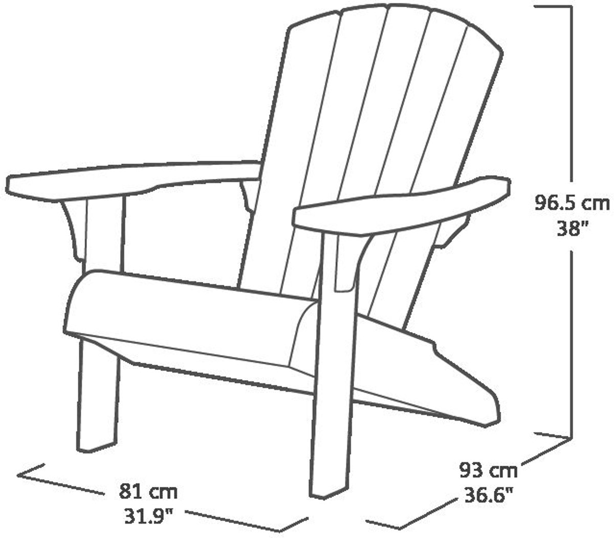 Keter Troy Adirondack Tuinstoel - Soft Beige thumbnail 4