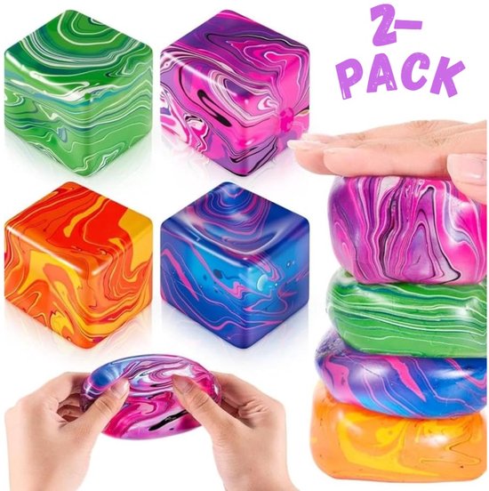Ice Cube Suikerbal Squishy - 1 exemplaire - Ballon anti-stress - 3,5 cm de grand - Fidget - Squeeze - Article amusant - Petit cadeau pour les chaussures - Relax - Format de poche - Pour les déplacements