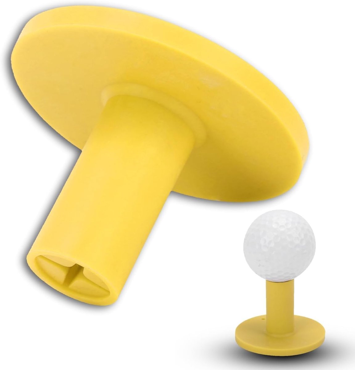 Rubber Golf Tee Holder - Golf Rubber Tee Holders - Training Ball Tees Holder - Golf Ball Holder voor Oefening & Driving Range Mats (YELLOW)