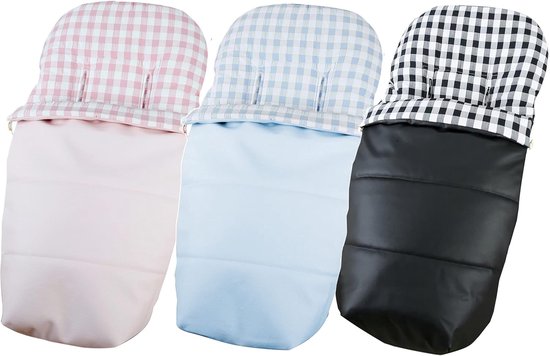 Voetenzak Kinderwagen - Universele Voetenzak - Warmte en Comfort - Waterafstotend Kunstleer - 95 x 50 cm - Blauw Vichy — afbeelding 2