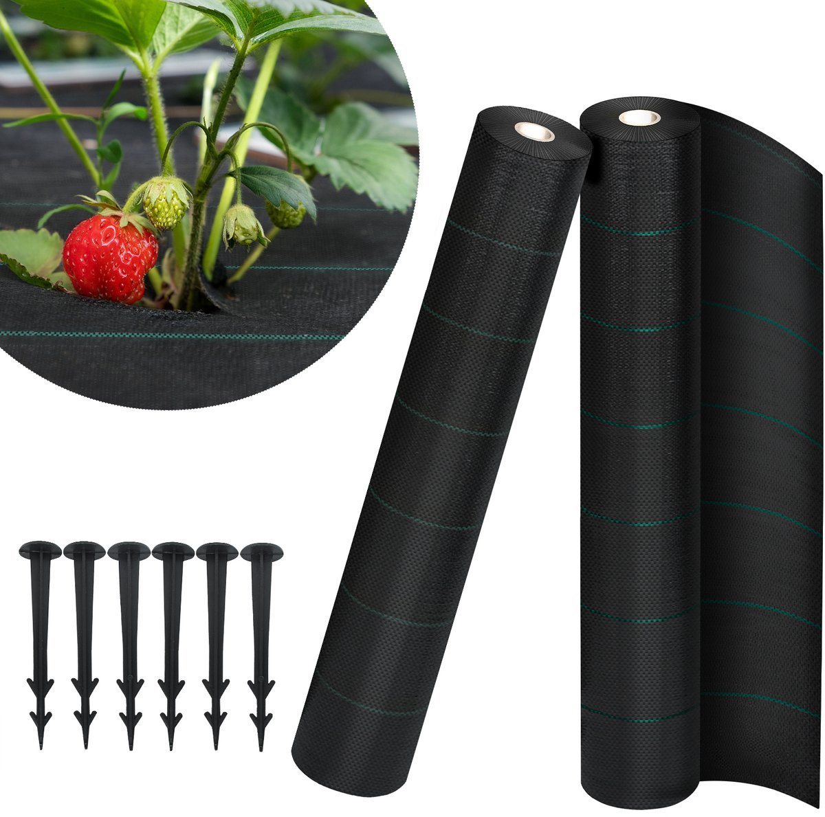 ACXIN Onkruiddoek Worteldoek Anti Onkruid Doek - Waterdoorlatend UV Bestendig Scheurbestendig Tuinvlies Gronddoek - 100g/m² - 1x50m
