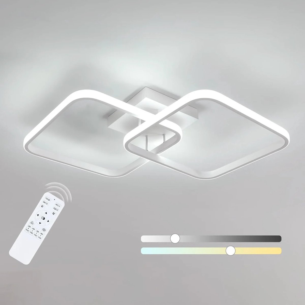 LED plafondlamp 50W - vierkant - warm wit - modern