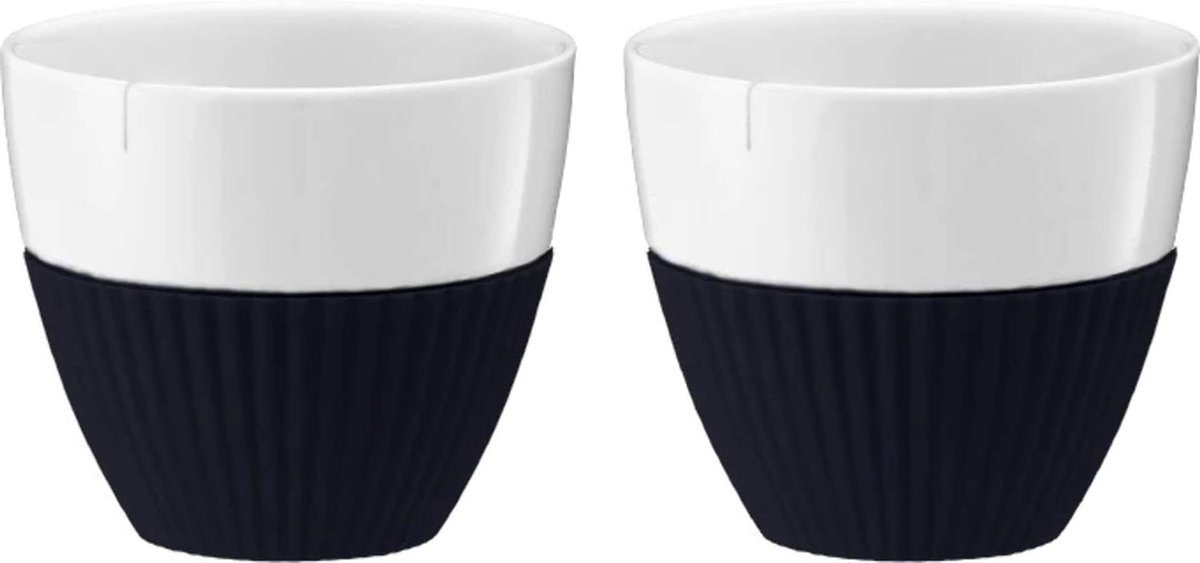 Viva V25422 Anytime Theekop, 300ml, Wit/Blauw, 2 Stuk