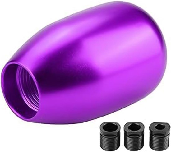 Versnellingspookknop Auto - Schakelhendel Pook - Handmatig Schakelen - Duurzaam Aluminium - 3 Adapters - Zwart van Merkloos — afbeelding 3