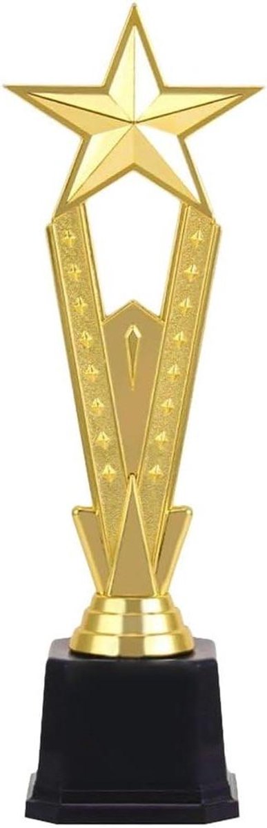 Gouden Trofee Beker - Prijs voor Succes - Wedstrijden en Feesten - Personalisatie Basis - 25 cm Hoog - Goud