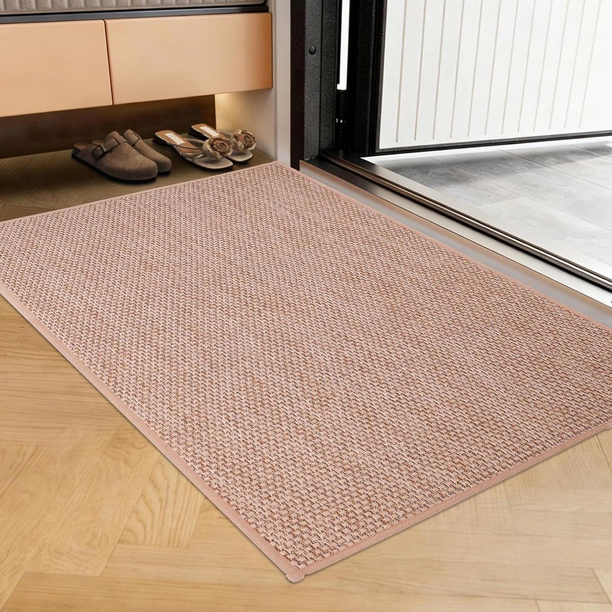 Binnendeurmat - Entree mat - Vuil vangen - Minimaal vouwontwerp - 60 x 90 cm - Kaki