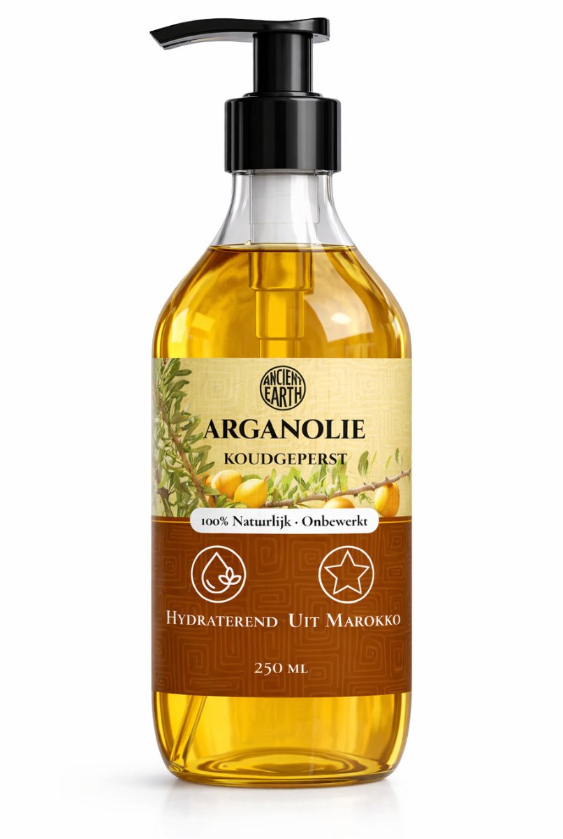 Arganolie 100% Puur voor het gezicht, huid en haar 250ml - Argan olie - Biologisch en Koudgeperst - Arganolie uit Marokko - Haarolie - Huidolie