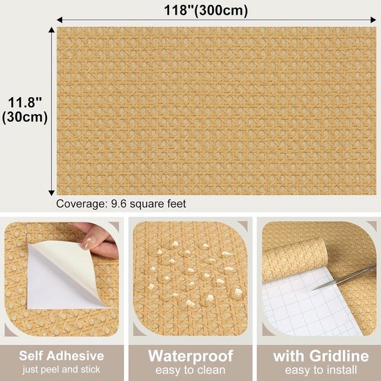Rattan Effect Wallpaper - Contact Paper Weave - Furniture Decor ...
