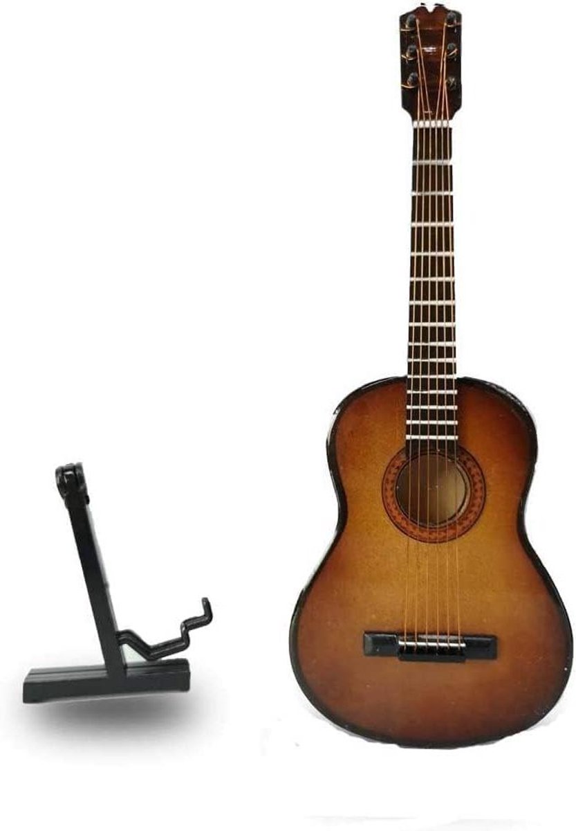 Gitaar Model - Miniatuur Gitaar - Decoratie - Houten Afwerking - 10cm
