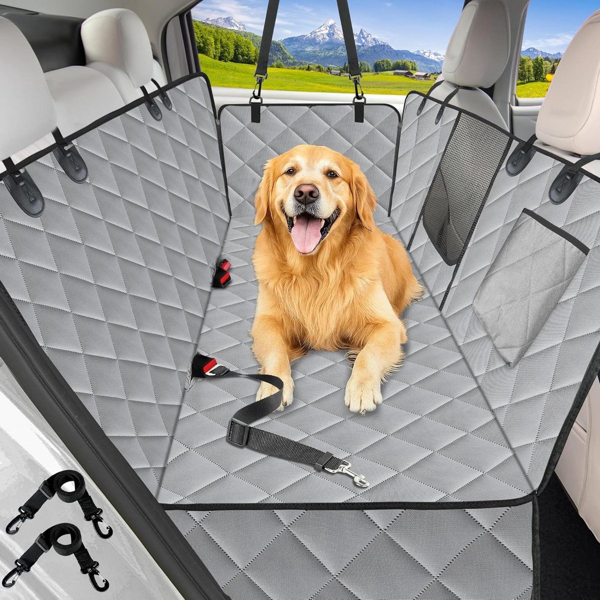 Kytely Hond Auto Stoelhoes Huisdier Stoelhoezen voor Achterbank Grijs Groot