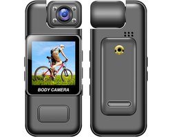 Bodycam -Body cam - Body camera - Voor Helm Of Borst, Fietsen, Motorrijden, Skiën,- Zwart - 13cm x 8cm x 5cm