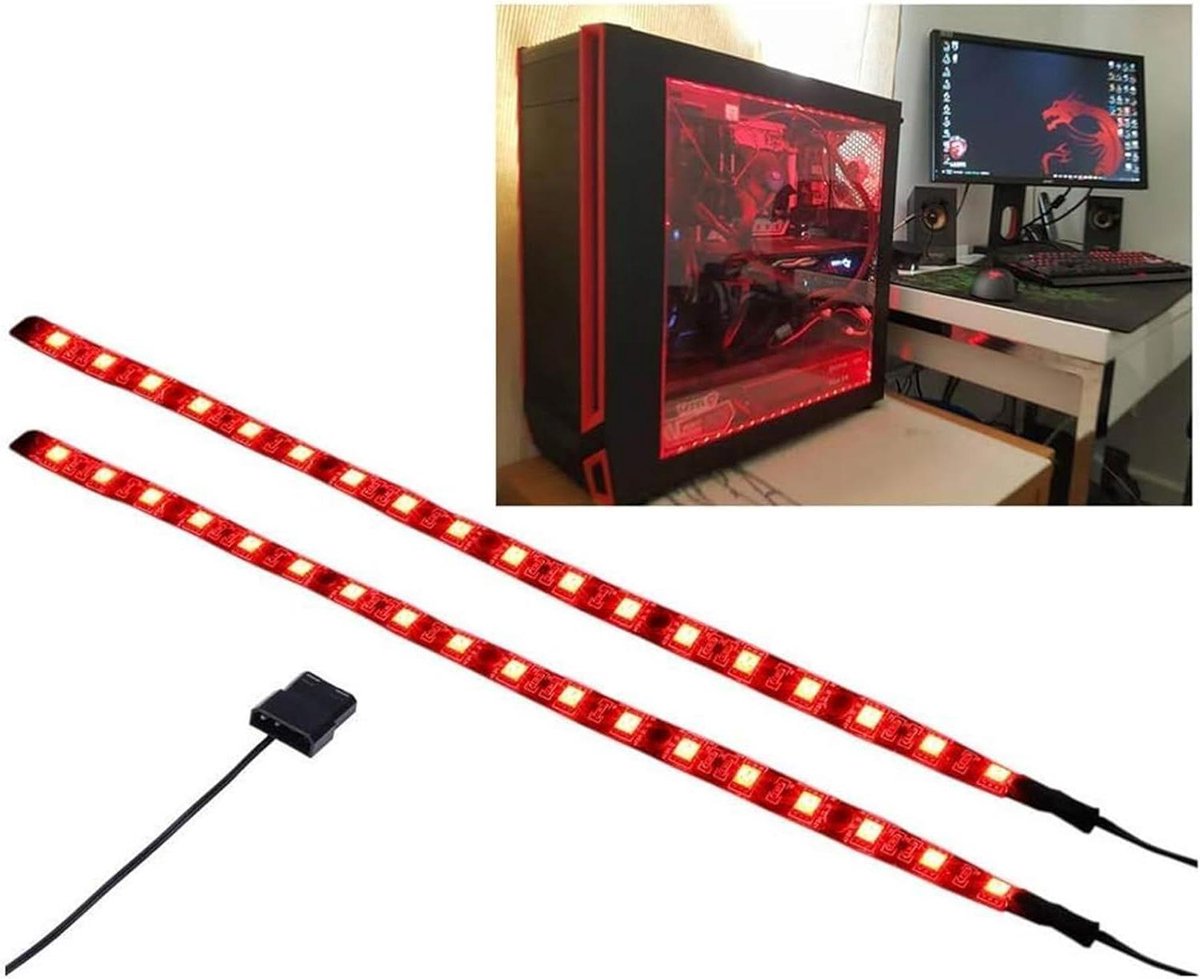 LED Strip Verlichting - PC Verlichting - Computer Decoratie - Magnetische Bevestiging - 50cm Lengte - Rood
