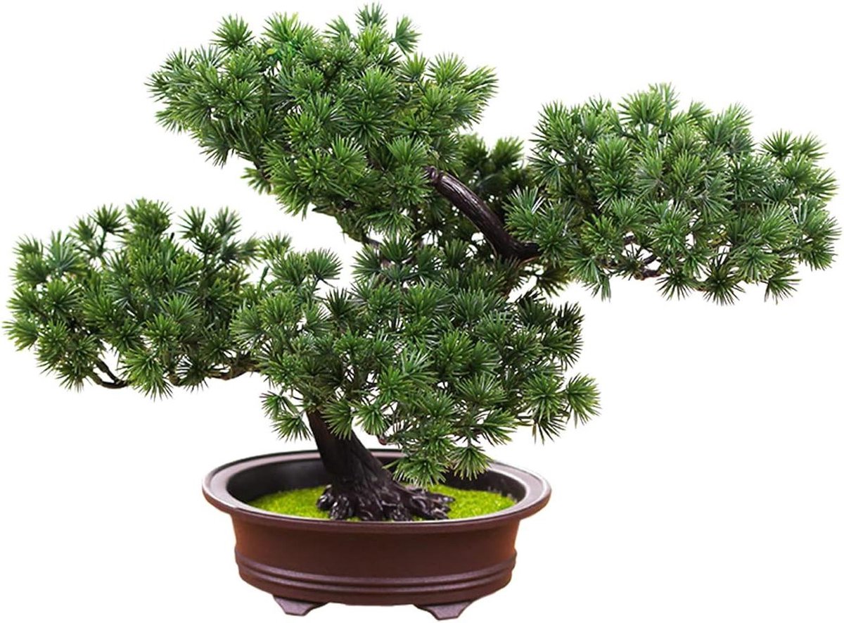 Kunst Bonsai Boom - Nep Plant Pot - Bureau Decoratie - Onderhoudsvrij Groen - 30x25x29cm -