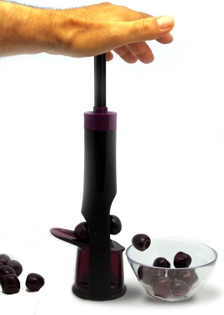 Kersen Ontkerner - Fruit Pitter - Bakken & Koken - Vruchten Blijven Heel - 25.5 x 7 cm - Lila