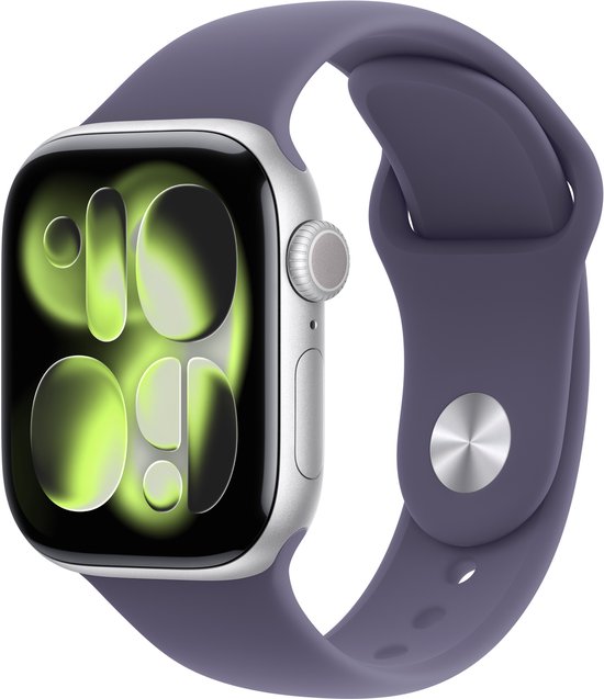Apple Watch 11 - Wifi + 5G - 42mm - Silver Aluminium Case with Purple Fog Sport Band - S/M