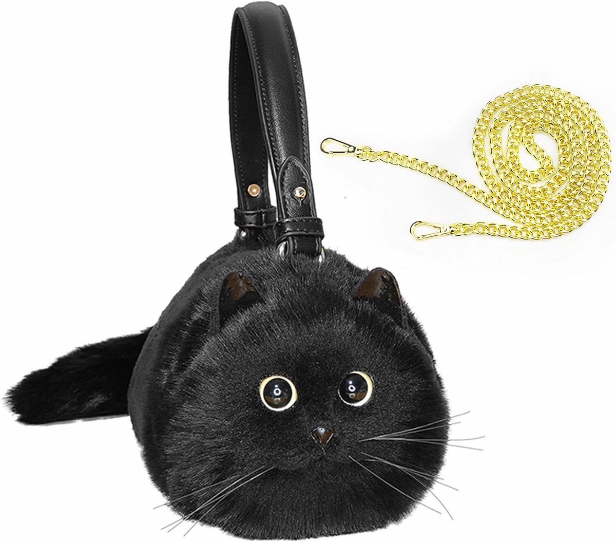 Dames Schoudertas - Pluche Kat Tas - Casual Dagelijks Gebruik - Uniek Kattenontwerp - 31x17x15 cm