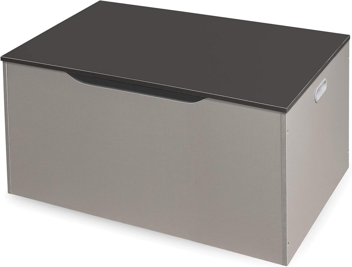 Speelgoedkist - Opbergkist - Speelgoed Opbergen - Dubbele Veiligheidsscharnieren - 77x46x37 cm - Grijs
