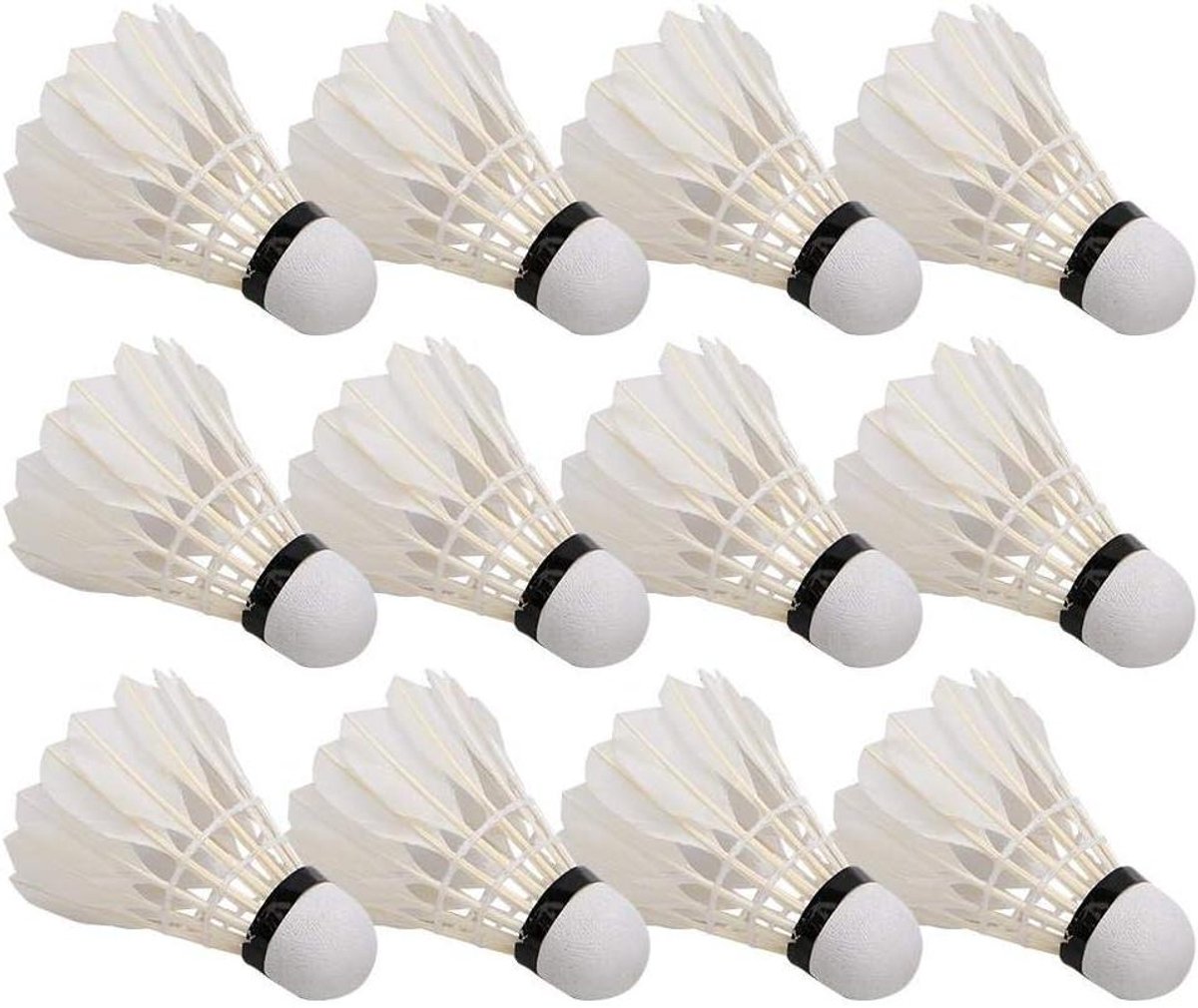 Badmintonballen - Veerballen - Training en Oefening - Goede Stevigheid - 12 Stuks - Wit