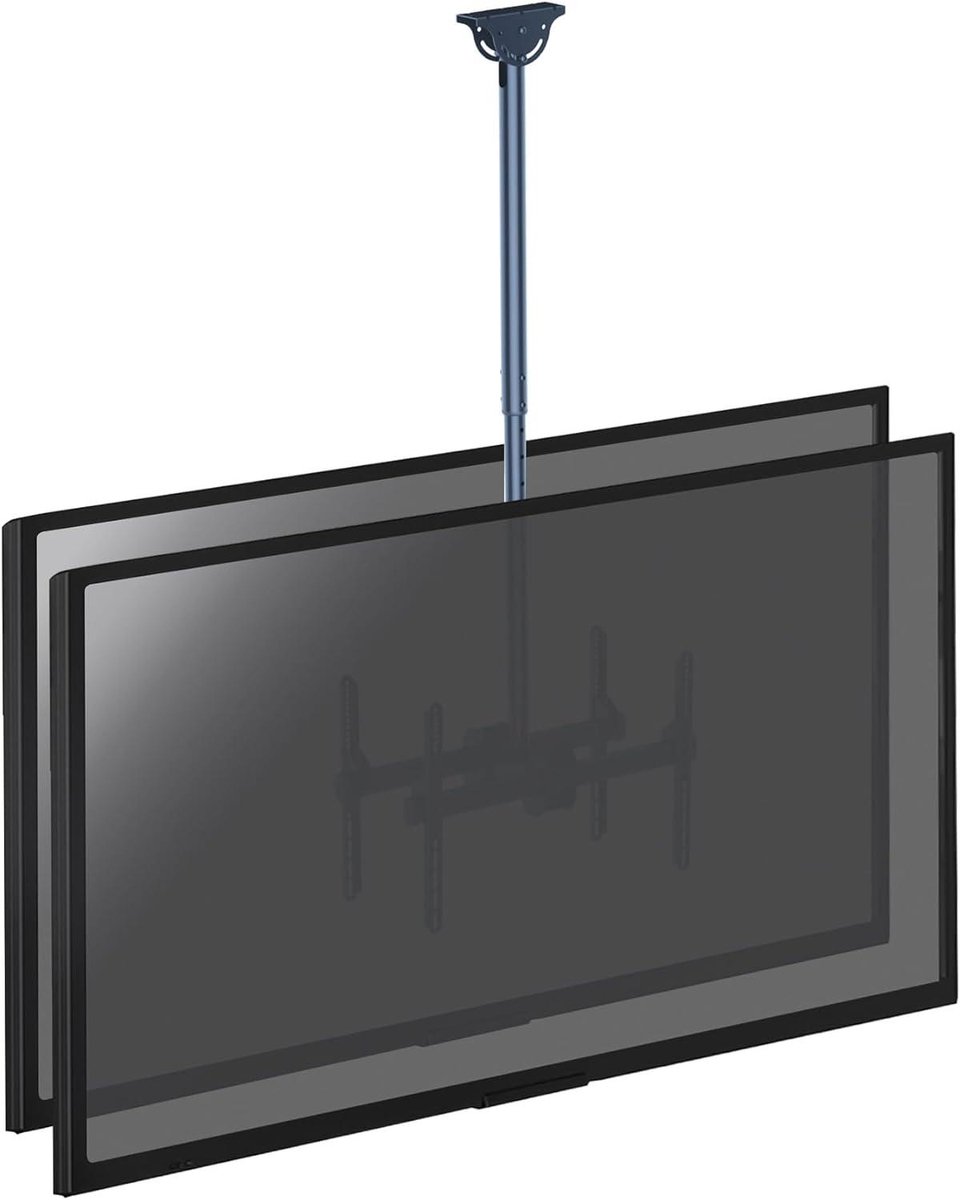 Dubbele Monitor Beugel - TV Ophanging Plafond - Ruimtebesparend Ophangen - In Hoogte Verstelbaar - 37-70 Inch Schermen - Zwart
