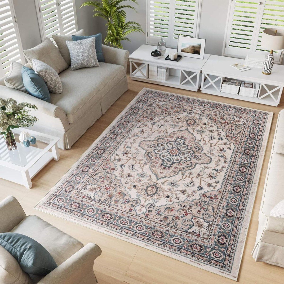 Tapiso Colorado Vloerkleed Beige Woonkamer Slaapkamer Perzisch Oosters Rug Karpetten Tapij