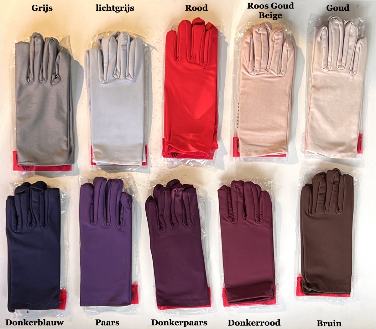 Vrouwelijke handschoenen Rood maat ML 3Paar
